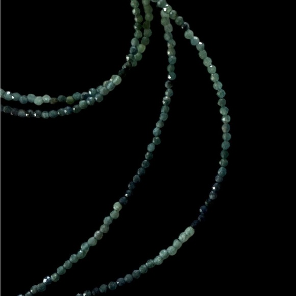Green Multicolor Faceted Tourmaline Necklace 2 Strand 16” - Picture 2 of 7